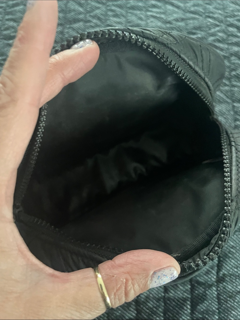 kate spade Black Quilted Tote Bag and Cosmetic Bag Set - Picture 5 of 16